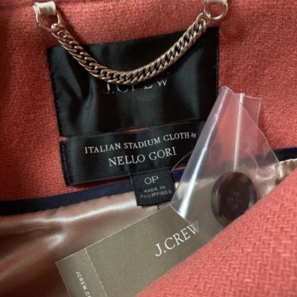 NWT JCREW Villa Cocoon Coat Womens P0 Coral Mid Length Stadium Cloth Wool Petite - Picture 7 of 11